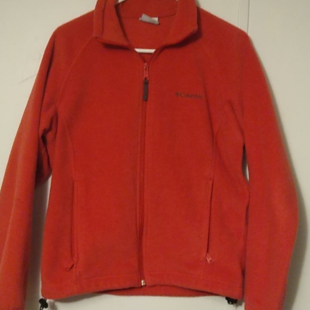 Columbia fleece    EUC sz med, bright  coral color. Perfect